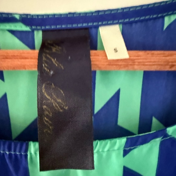 Blue Rain EUC Geometric Mini Dress in Blue & Green size S - Picture 3 of 4